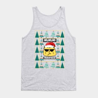 HO,HO,HO Mudafakas ,Christmas Festive, Funny Cat Design Tank Top